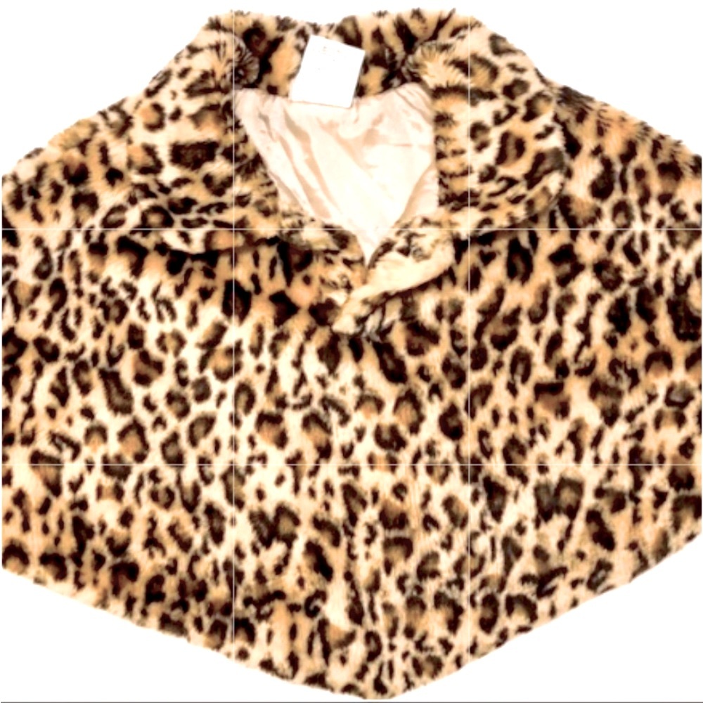 GIRLS LEOPARD JACKET SOFT FUR COAT LINED WHAT TO WEAR SLIPS OVER HEAD 18-24mo